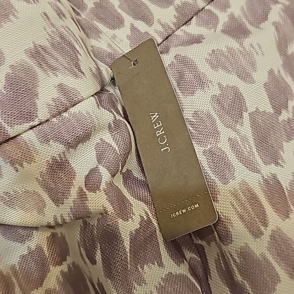 NWT J. Crew Pleated Linen Blend Pants in Lilac Giraffe Print size 8 - Picture 10 of 14